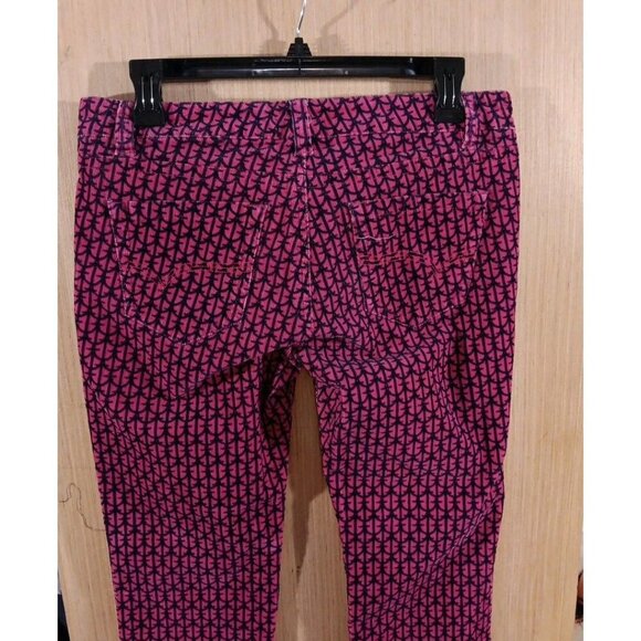 Vineyard Vines Size 4 Womens Corduroy PantsPink Anchor Novelty Print‎ Slim Leg - Picture 5 of 7